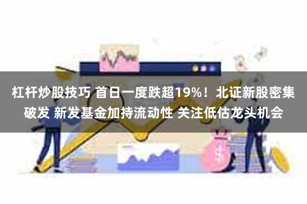 杠杆炒股技巧 首日一度跌超19%！北证新股密集破发 新发基金加持流动性 关注低估龙头机会