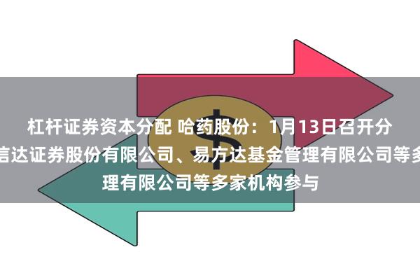 杠杆证券资本分配 哈药股份：1月13日召开分析师会议，信达证券股份有限公司、易方达基金管理有限公司等多家机构参与