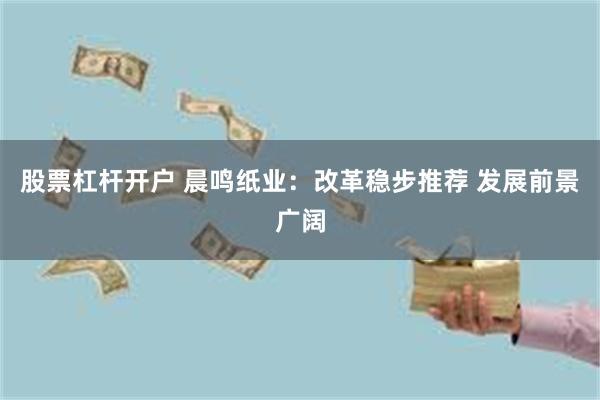 股票杠杆开户 晨鸣纸业：改革稳步推荐 发展前景广阔