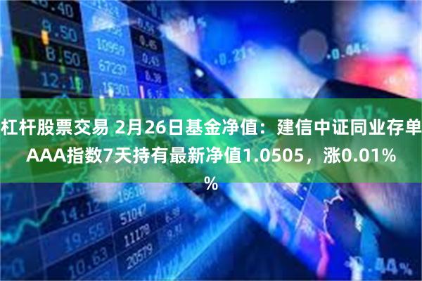 杠杆股票交易 2月26日基金净值：建信中证同业存单AAA指数7天持有最新净值1.0505，涨0.01%