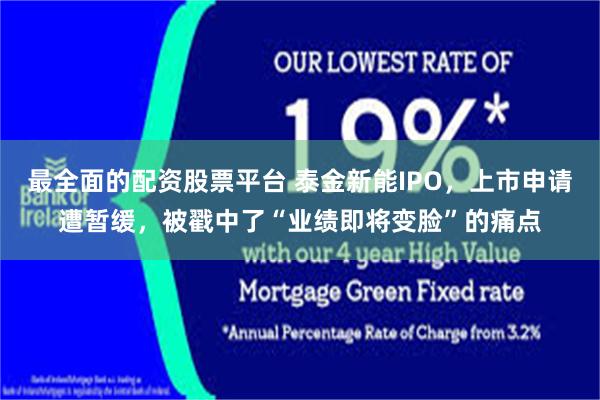 最全面的配资股票平台 泰金新能IPO，上市申请遭暂缓，被戳中了“业绩即将变脸”的痛点
